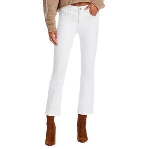NWT Women's Frame Le Crop Mini Boot White Jeans.  Size 28